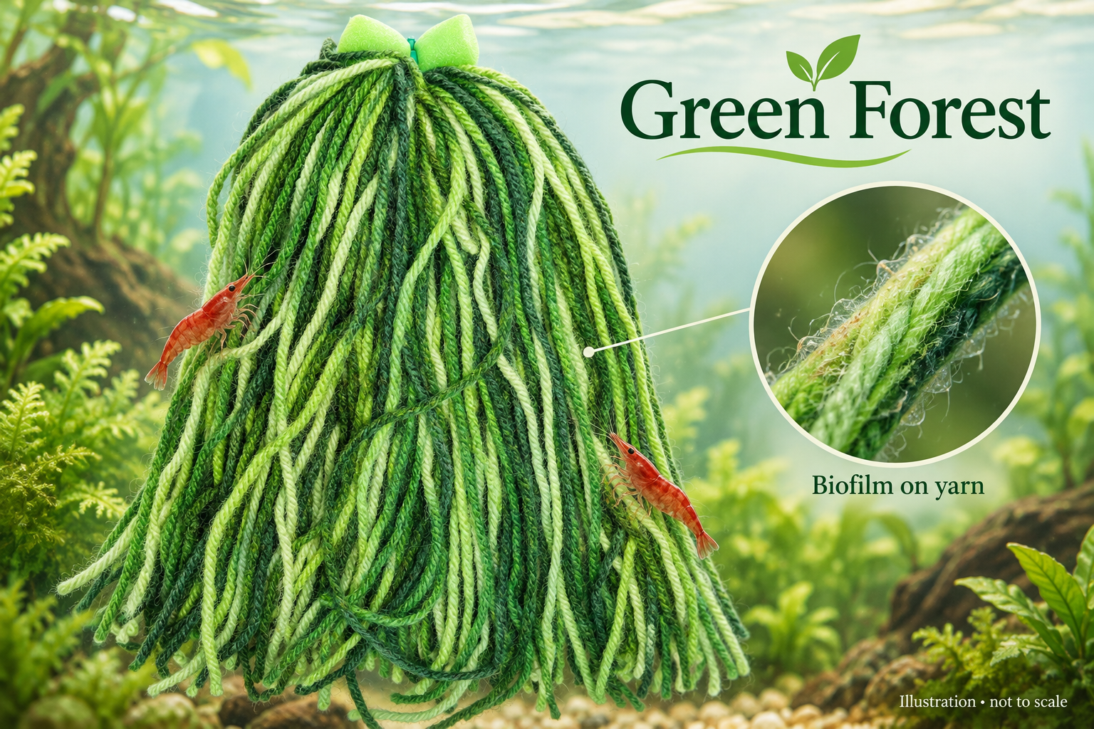 Biofilm for Shrimp Breeding: More Grazing Surface with Spawning Mops